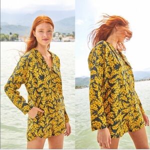 FARM RIO spotted bananas linen romper